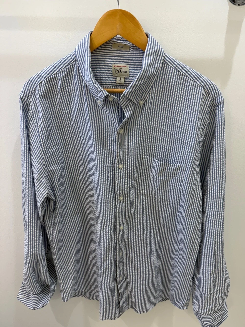 J Crew Slim Seersucker Shirt
